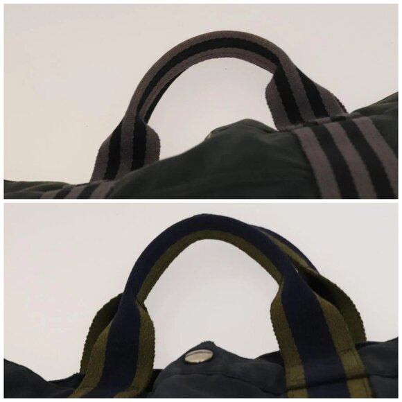HERMES Fourre Tout MM Tote Bag Canvas 2Set Navy Black - Picture 16 of 16